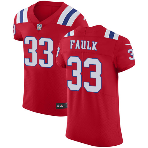 Nike Patriots #33 Kevin Faulk Red Alternate Men's Stitched NFL Vapor Untouchable Elite Jersey - Click Image to Close